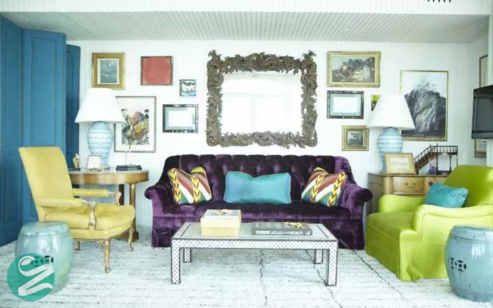 دکوراسیون رنگی _ استفاده از رنگ‌های جواهرات برای اتاق نشیمن