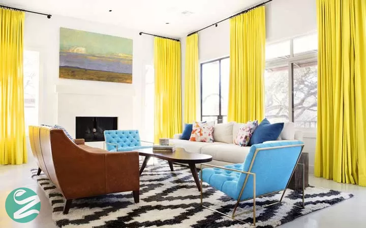 دکوراسیون رنگی _ ایده‌ای برای اتاق نشیمن