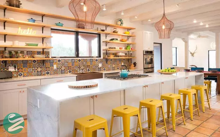 دکوراسیون رنگی _ استفاده از زرد لیمویی در آشپزخانه