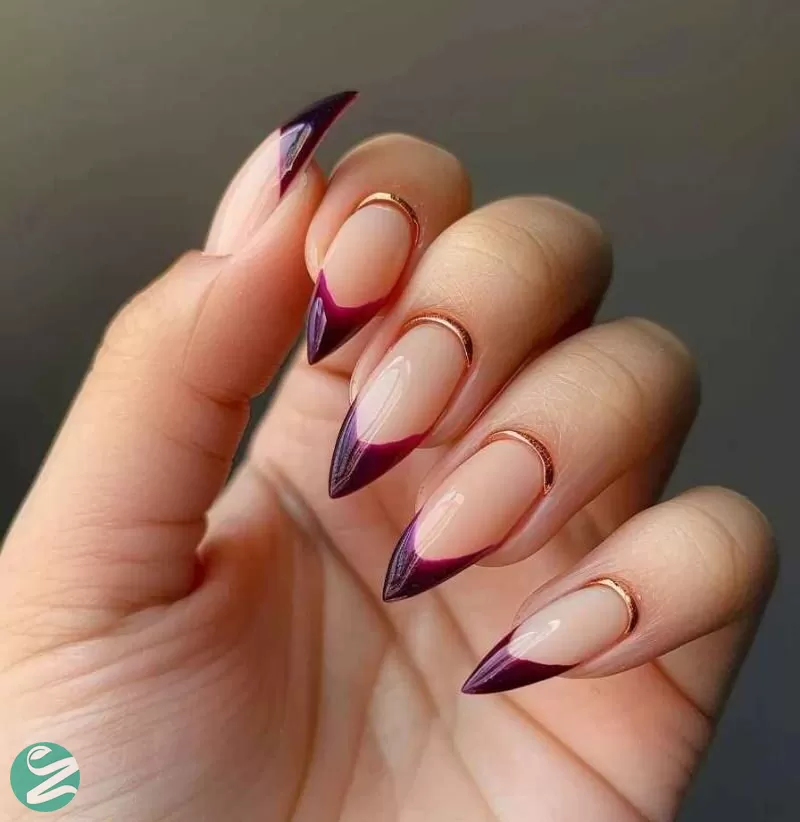 مدل ناخن فرنچ وی شکل