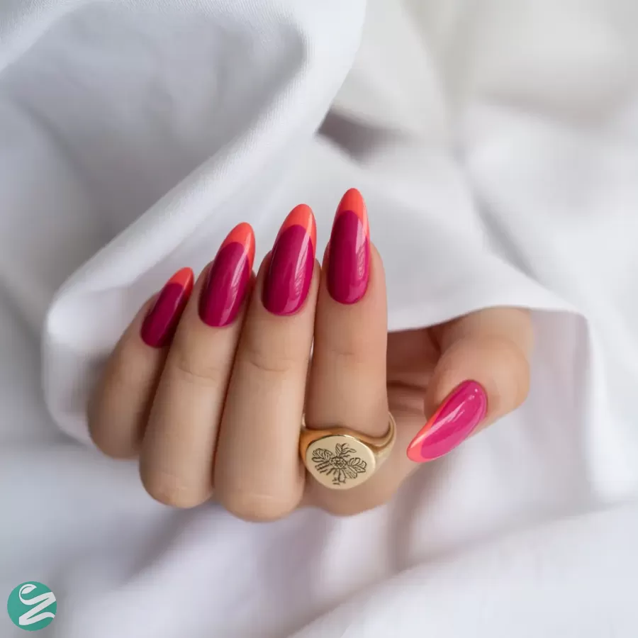 مدل ناخن فرنچ وی شکل