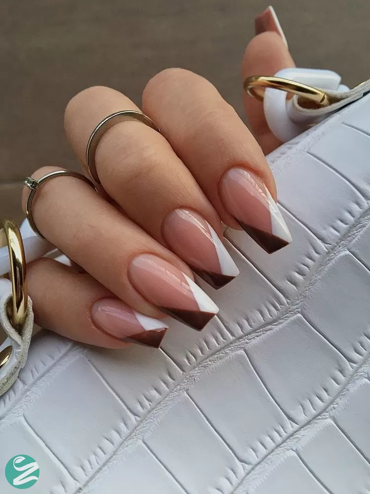 مدل ناخن فرنچ وی شکل