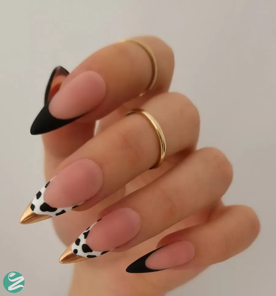 مدل ناخن فرنچ وی شکل