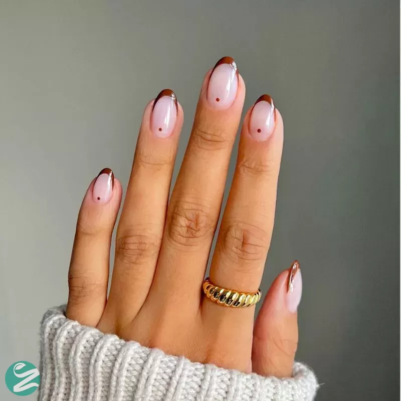 مدل ناخن فرنچ قهوه ای