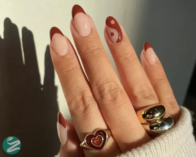 مدل ناخن فرنچ قهوه ای
