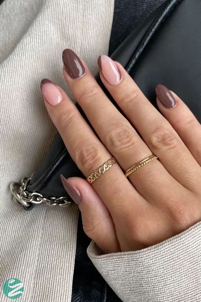 مدل ناخن فرنچ قهوه ای