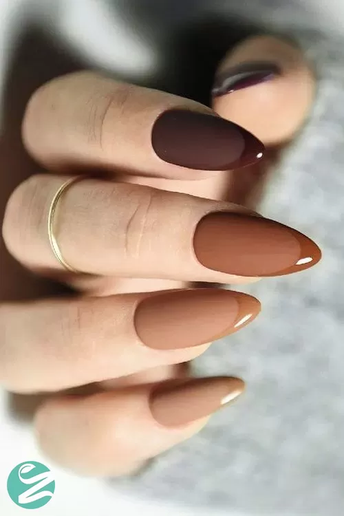 مدل ناخن فرنچ قهوه ای