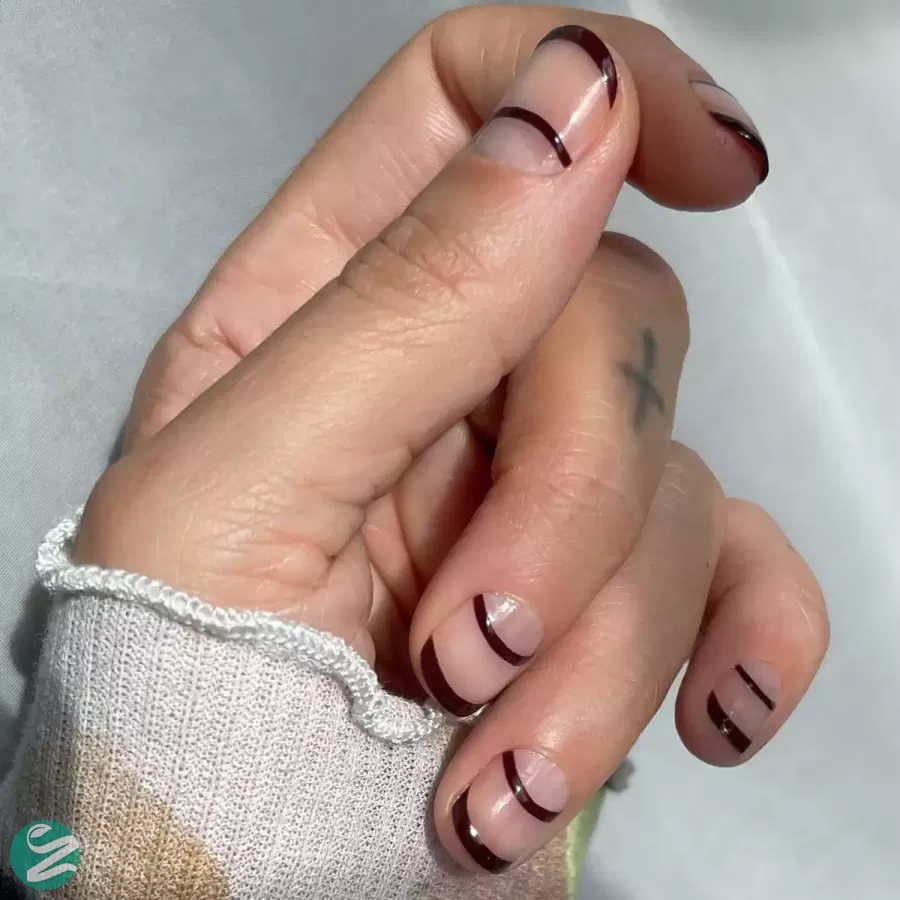 مدل ناخن فرنچ قهوه ای