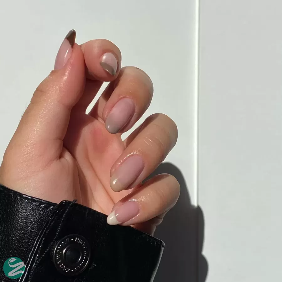 مدل ناخن فرنچ قهوه ای