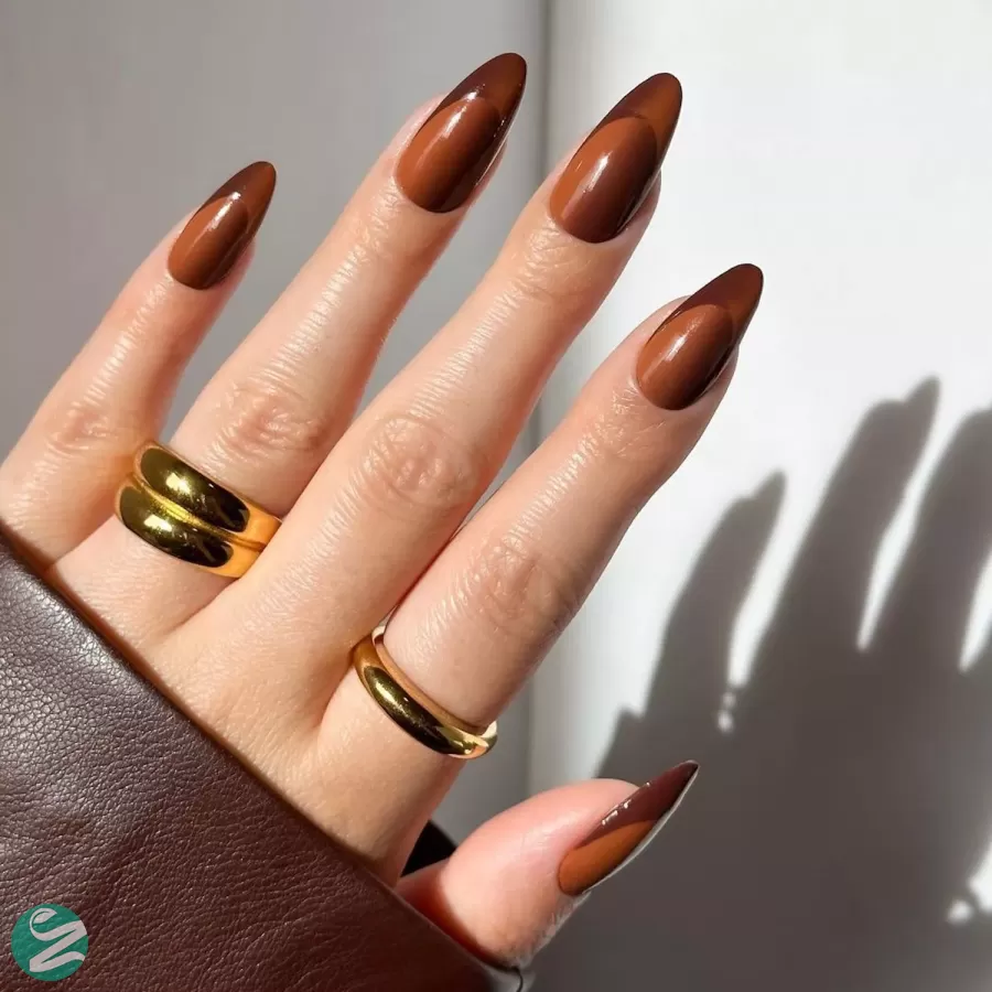 مدل ناخن فرنچ قهوه ای