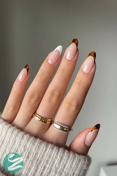 مدل ناخن فرنچ قهوه ای