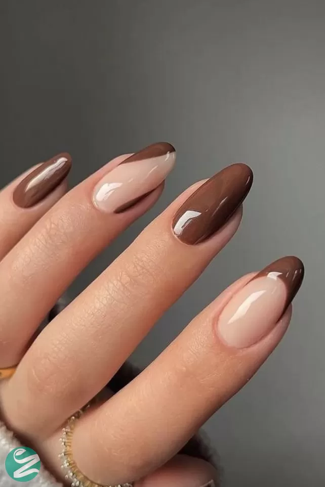 مدل ناخن فرنچ قهوه ای