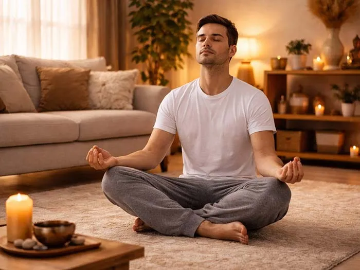 مدیتیشن و تمرکز ذهنی در فضای خانه