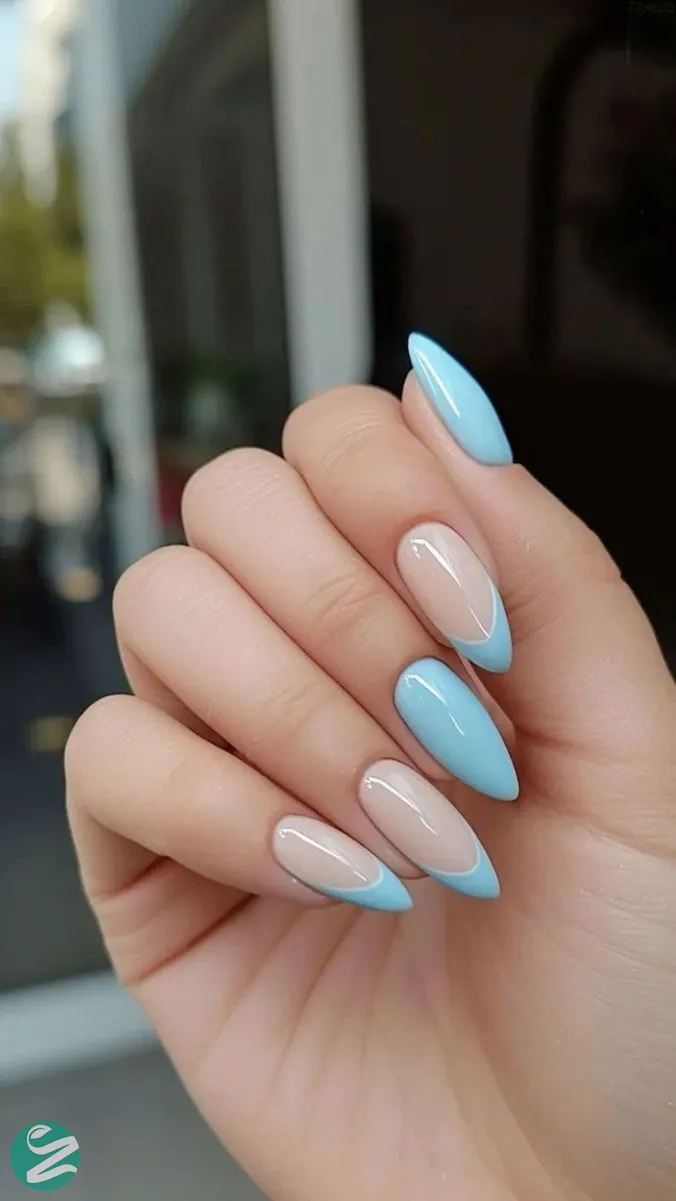 مدل لاک ناخن آبی دریایی