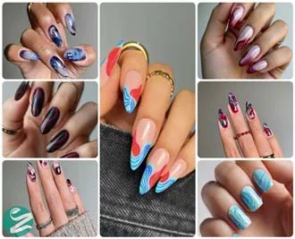51 مدل ناخن ماربل سفید و رنگی؛ جدیدترین طرح‌های فرنچ، لاک ژل و کاشت شیک