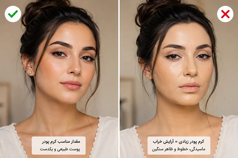 استفاده از کرم پودر به اندازه کافی