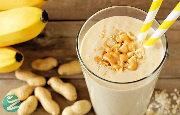 پروتئین شیک جو دوسر، کره بادام‌زمینی و موز