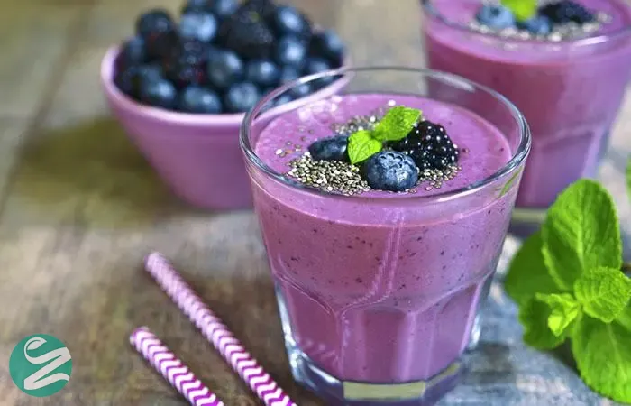 پروتئین شیک جو دوسر، بلوبری و دانه چیا