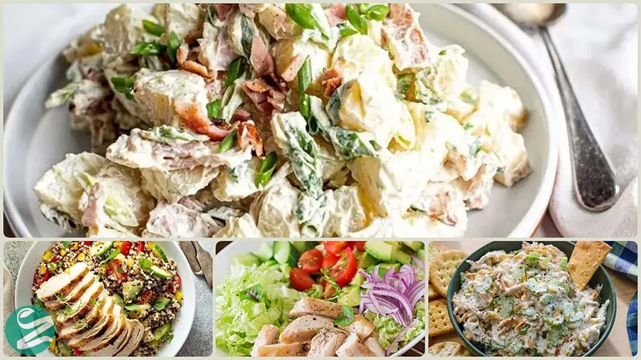 طرز تهیه انواع سالاد مرغ خوشمزه و مجلسی با نکات طلایی