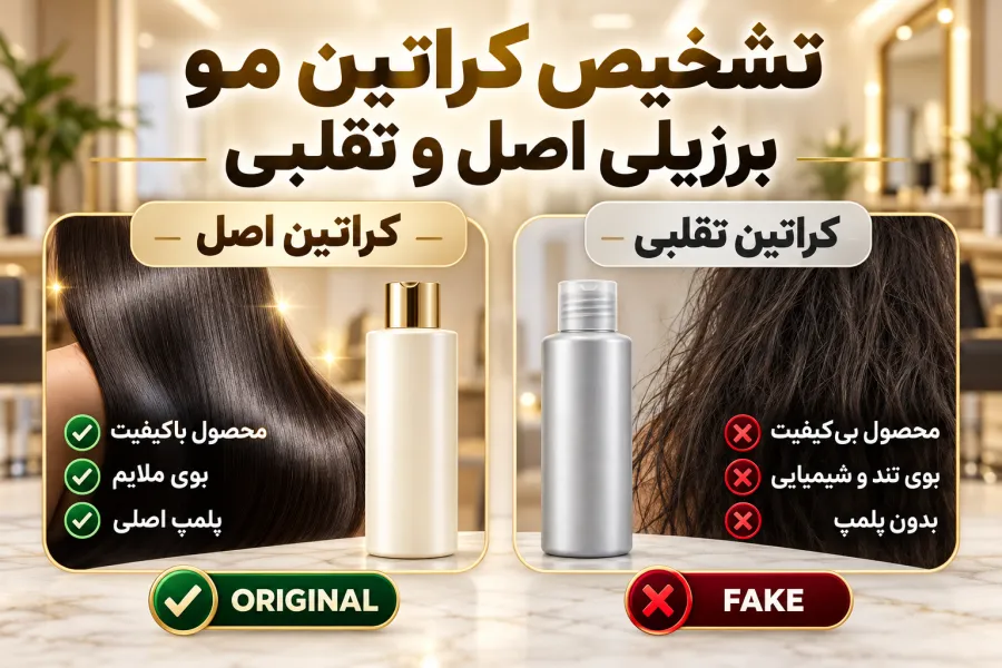 تشخیص کراتین مو برزیلی اصل و تقلبی